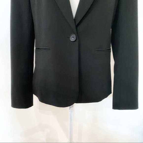 Halogen BLACK NOTCHED LAPEL SINGLE BUTTON BLAZER JACKET - 6 - Picture 5 of 12